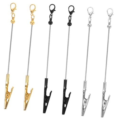 ARTIBETTER 6 Stück Krokodilklemmen Aus Metalldraht, Notizklammern Mit Langem, Krokodilklemmen, Fotohalter, Kartenzieher Für Karten, Büro, Memohalter von Artibetter