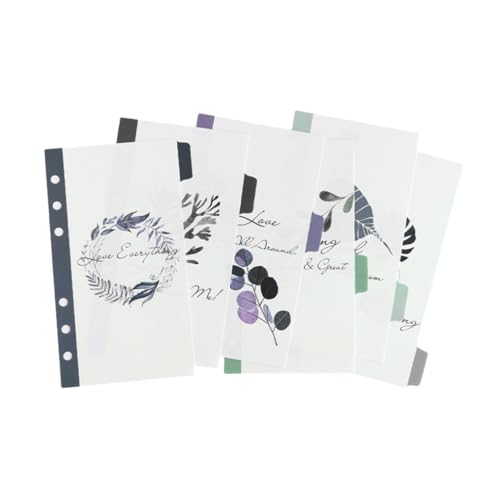 ARTIBETTER 6 Stück Notizblock Registerkarten Notizbuch Kunststoff Binder Registerkarten Ästhetische Trennblätter Seitenteiler Binder Teiler Trennblätter Für Binder Farbige von Artibetter