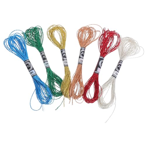 ARTIBETTER 6 Stück Teiliges Metallic-stickgarn Langlebige Farbechte Polyester-stickfäden für Handarbeiten für Kreuzstich Nähzubehör und Kreative Bastelprojekte ARTIBETTER 6 Stück Teiliges Metallic-stickgarn Langlebige Farbechte Polyester-stickfäden für Handarbeiten für Kreuzstich Nähzubehör und Kreative Bastelprojekte von Artibetter