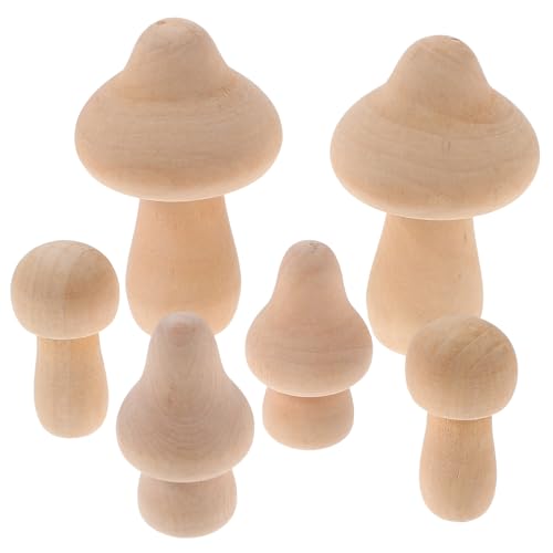 ARTIBETTER 6 Stück Teiliges Set Unbemalte Holzpilze für Diy Projekte Natürliche Holzfiguren zum Bemalen Kreative Bastelideen für Zuhause und Partys Holzdekorationen für Gestaltung ARTIBETTER 6 Stück Teiliges Set Unbemalte Holzpilze für Diy Projekte Natürliche Holzfiguren zum Bemalen Kreative Bastelideen für Zuhause und Partys Holzdekorationen für Gestaltung von Artibetter