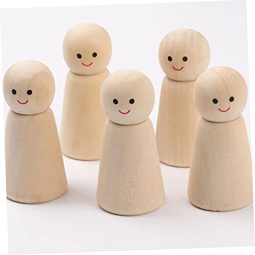 ARTIBETTER 6 Stück Teiliges Unbemalte Holzpuppen mit DIY Holzfiguren für Glatte Oberfläche Bemalbare Spielfiguren als Dekoration für Kinderzimmer und Bastelprojekte von Artibetter