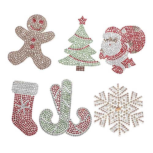 ARTIBETTER 6 Stück Weihnachtsdiamantaufkleber Strass-Aufkleber Jeans-Patches Strass -Weihnachtsanwendungen Reparaturflicken für Kleidung Weihnachtsapplikationen Strasskleberaufkleber von Artibetter