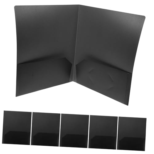 ARTIBETTER 6 Stück a4 Ordner dokumentenmappe aktenmappe Aesthetische Plastikmappe Doppelte Taschenordner Kunststoffordner Büromappe Papiermappen mit Taschen Hochleistungs-Taschenordner Black von Artibetter