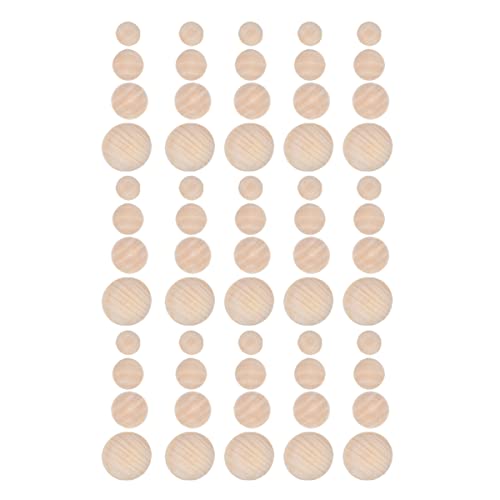 ARTIBETTER 60 Stück Halbrunde Holzperlen Naturfarbene Bastelkugeln für DIY Projekte für Handwerk Dekoration und Kinderaktivitäten von Artibetter