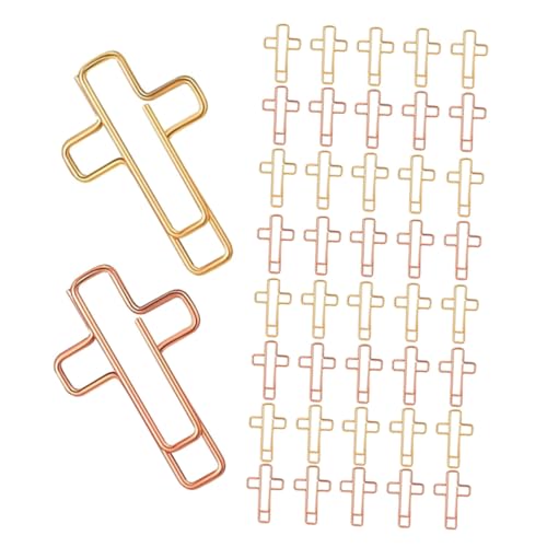 ARTIBETTER 60 Stück Kreuzförmige Metall Büroklammern Gold Roségold Robust Für Bibelstudium Tagebuch Notizen Organisation Büro Schule Zuhause von Artibetter