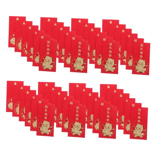 ARTIBETTER 60 Stück Rote Umschläge Jahr Des Pferdes Kreative Asiatische Neujahrsumschachteln Aus Robustem Papier Für Hochzeit Party Lunar Year Geschenkumschläge von Artibetter