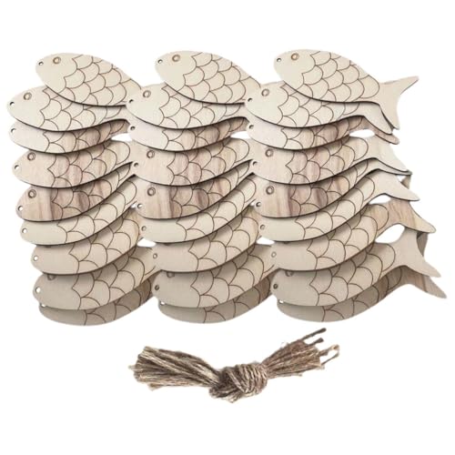 ARTIBETTER 60 Stück Unlackierte Holzfisch Ausschnitte mit Löchern Blanko zum Bemalen DIY Holzanhänger Fischformen mit Hanfseilen Kreative Bastelornamente für Party und Wohnraumdekoration ARTIBETTER 60 Stück Unlackierte Holzfisch Ausschnitte mit Löchern Blanko zum Bemalen DIY Holzanhänger Fischformen mit Hanfseilen Kreative Bastelornamente für Party und Wohnraumdekoration von Artibetter
