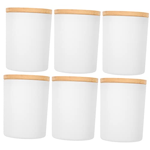 ARTIBETTER 6Sätze Kerzengläser mit Bambusdeckel Leere Glaskerzenhalter für DIY Kerzenherstellung Langlebig und Attraktiv für Aromatische und Projekte von Artibetter