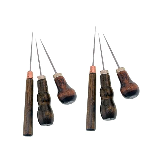 ARTIBETTER 6Stücke Teiliges Nähwerkzeug für Lederbearbeitung Multifunktionale Pricker mit Gerader Spitze für DIY Nähprojekte und Reparaturen von Schuhen Teppichen und Lederzubehör von Artibetter
