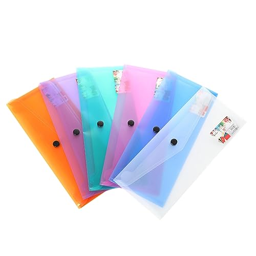 ARTIBETTER 6Stücke Transparente Dokumentenordner Langlebige Aufbewahrungstaschen mit Druckknopf für Schule Büro und Zuhause für Wichtige Dokumente Zufällige von Artibetter