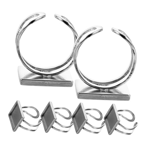 ARTIBETTER 6Stücke Verstellbare Ringrohlinge Basis für DIY Schmuckherstellung Ringfassungen für Designs für Bastelprojekte und von Artibetter