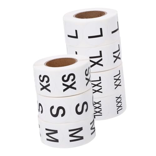 ARTIBETTER 7 Rollen Größe Aufkleber Namensetiketten klein stickbilder Registerkarten runde Kleidungsetiketten Größenaufkleber für Kleidung Selbstklebendes beschichtetes Papier von Artibetter