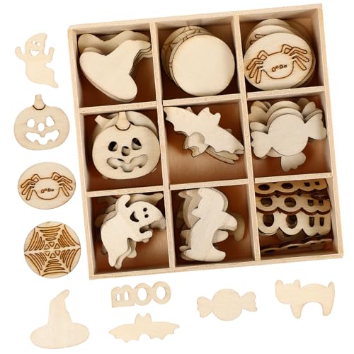 ARTIBETTER 72 Stück Teiliges Langlebigen Holzhandwerken für Halloween Dekorationen für DIY Projekte und Außendekorationen Kreative Bastelideen für Feste von Artibetter