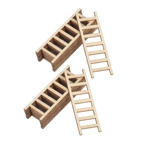 ARTIBETTER 72 Stück Teiliges Mini Holzleiter Detaillierte Miniatur Holzleitern für Puppenhaus Sandgarten DIY Mikro Landschaft Realistische Kleine Treppen Dekoration von Artibetter