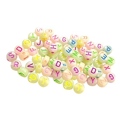 ARTIBETTER 720 Stück Nachtleuchtende Buchstabenperlen Bastelperlen für Diy Schmuckherstellung Bastelmaterial für Armbänder und Accessoires Packung von Artibetter