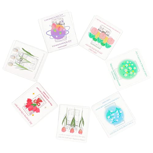 ARTIBETTER 7Stücke Blumenmuster Büroklammern Tragbare Acrylklammern für Schule Büro Multifunktionale Dichtungsclips zur Organisation von Dokumenten und Notizen von Artibetter