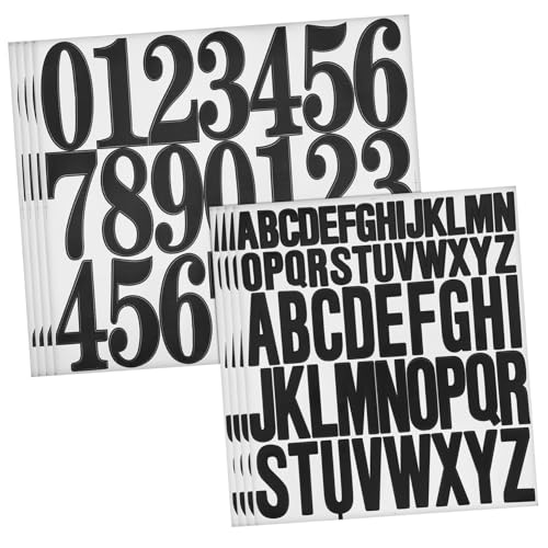 ARTIBETTER 8 Blatt selbstklebende Aufkleber Türnummern aus Vinyl für Zahlen Alphabet -Aufkleber Abziehbild selbstklebende Buchstaben-Patches Mailbox -Nummer Aufkleber PVC von Artibetter