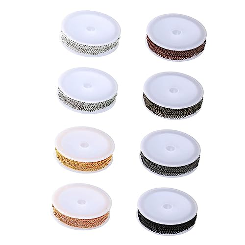 ARTIBETTER 8 Rollen Farbige Flache Eisenkette für Diy Schmuck Hochwertige Bastelkette für Armbänder Bekleidungsaccessoires Robust und Langlebig für Kreative Schmuckprojekte von Artibetter