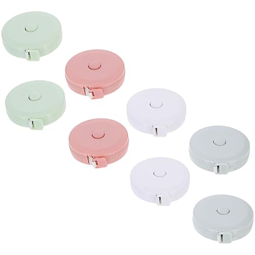 ARTIBETTER 8 Stück Mini Maßband Teilig Automatisch Einziehbares Maßband und Tragbar für Körper und Stoffmessungen Farben von Artibetter