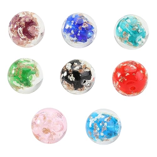 ARTIBETTER 8 Stück Teiliges Leuchtende Glasperlen Diy Nachtlichter Schmuckzubehör für Armbänder und Ohrringe Rot Grün Fruchtgrün Schwarz Lila See Blau von Artibetter