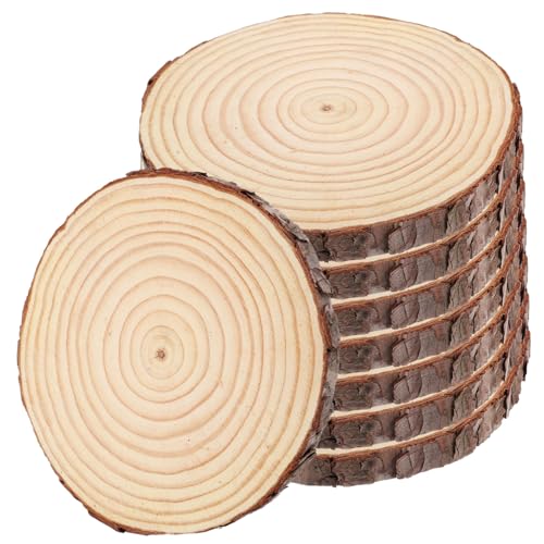 ARTIBETTER 8 Stück Teiliges Unbeschichteter Runder Holzscheiben für Diy Handwerksprojekte Dekorationen Hochzeiten und Bastelarbeiten Dicke von Artibetter