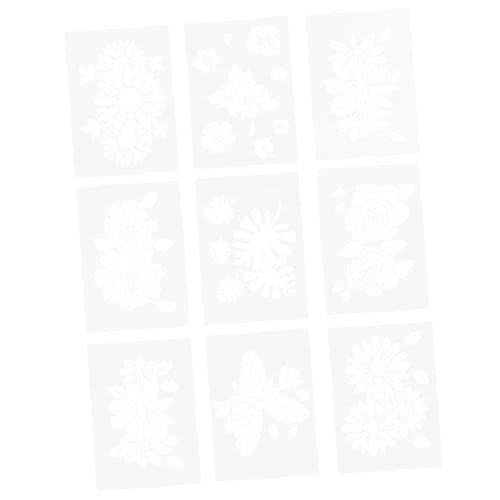 ARTIBETTER 9 Blätter Pflanzen Schablonen Pet Material für Wanddekoration Wiederverwendbare Diy Malvorlagen für Blumen und Pflanzenmuster Geeignet für Wände von Artibetter