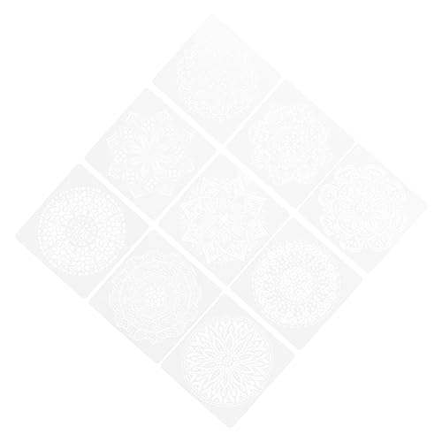 ARTIBETTER 9 Stück Teiliges Mandala Malvorlagen Set Wiederverwendbare Schablonen für Diy Wanddekoration für Erwachsene Kompatibel mit Aquarell Öl und Acrylfarben von Artibetter