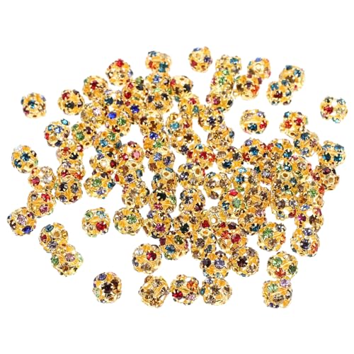 ARTIBETTER 90 Stück Abstandshalter aus Strass hand schmuck armbandperlen Armband-Abstandsperlen Schmuckverzierung Reize Weiß nähen Spacer Perlen DIY Handwerk Perlen machen Strasssteine Golden von Artibetter