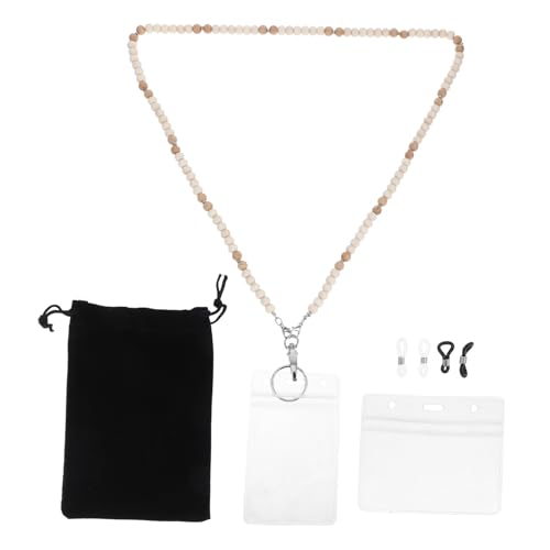 ARTIBETTER Ausweishalter Lanyard Schlüssel Lanyard Herren Lanyards Mit Perlen Lehrer Lanyard Mit Abreißverschluss Holz Lanyard Für Lehrer Holzperlen Lanyard Ausweishalter Halskette von Artibetter