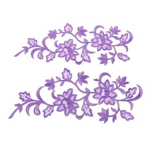 ARTIBETTER Blumensticker Aufnäher Gestickte Blumenapplikationen Blumenpolyester -applikationen Nähen Applikation Mit Blumenbeet Blumenflicken Zum Aufbügeln Stickerei Violett von Artibetter