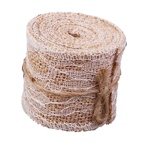 ARTIBETTER Braunes Juteband mit Spitzenbesatz Breit DIY Bastelband für Hochzeitsdeko Geschenkverpackung und Heimdekoration von Artibetter