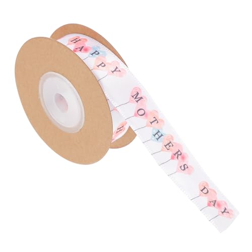 ARTIBETTER Briefballonband Hellrosa drucken Muttertag zum Einpacken wickeln herzförmiges Polyesterband Love Printed Ribbon Valentinstag-Sackleinenband Bogen machen Band von Artibetter