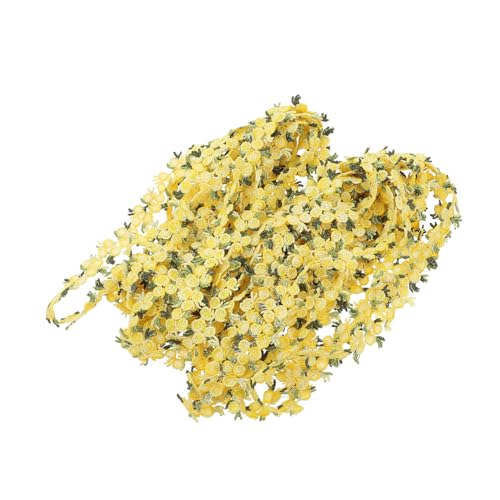ARTIBETTER DIY hochzeitskleid versorgung Spitzenbesatz zum Nähen Stickerei-Spitzenband Blumen- Kleidung Spitzenband Party Schnürsenkel kopfschmuck DIY band dickes Band Bänder Polyester Gelb von Artibetter