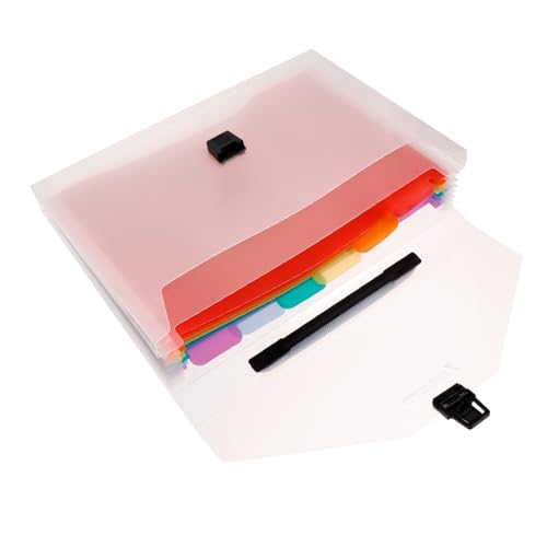 ARTIBETTER Dateimanager Bill Organizer farbig Farbe tragbarer Dateiordner Geldschein-Organizer mit Taschen Ordner Akkordeon Ordnertasche Office-Datei-Organizer Plastik von Artibetter