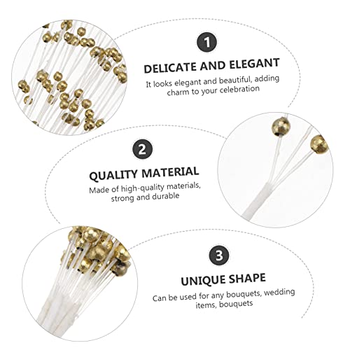 ARTIBETTER Deko Goldfarbene Kunststoffperlen pro Strang Stränge DIY Schmuckzubehör für Damen Mädchen Anfänger Hochzeitsschmuck Herstellung von Artibetter