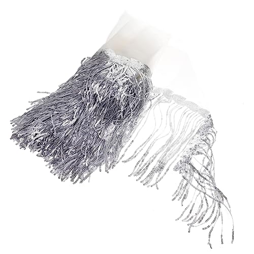 ARTIBETTER Dekorative Stoffe mit Pailletten und Fransen für Diy Kleidung Silberne Fransenborte Polyester Seide für Kostüme Hochzeitskleider und Accessoires Yards ARTIBETTER Dekorative Stoffe mit Pailletten und Fransen für Diy Kleidung Silberne Fransenborte Polyester Seide für Kostüme Hochzeitskleider und Accessoires Yards von Artibetter