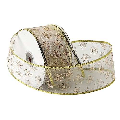 ARTIBETTER Glitzer Weihnachtsband mit Schneeflocken Dekoratives Geschenkband für Weihnachten Bastelprojekte und Baumdekoration Goldene Schneeflocken ARTIBETTER Glitzer Weihnachtsband mit Schneeflocken Dekoratives Geschenkband für Weihnachten Bastelprojekte und Baumdekoration Goldene Schneeflocken von Artibetter
