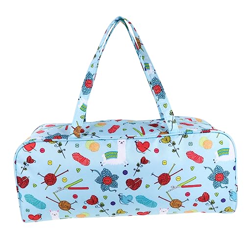 ARTIBETTER Große Praktische Garn Stricktasche Unvollendete Projekte Aufbewahrung Robuste Oxford Stoff Tasche für Stricknadeln und Häkelnadeln für Zuhause und Unterwegs von Artibetter