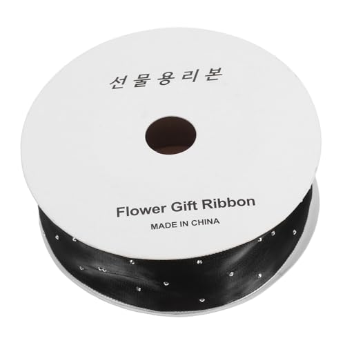 ARTIBETTER Halloween-organza-glitzerband Schwarzes Glitzerndes Drahtband Sternenband Schwarzes Drahtband Rosa Satinband Band Für Blumenstrauß Satinbänder Rosa Schleife Black Chiffon von Artibetter
