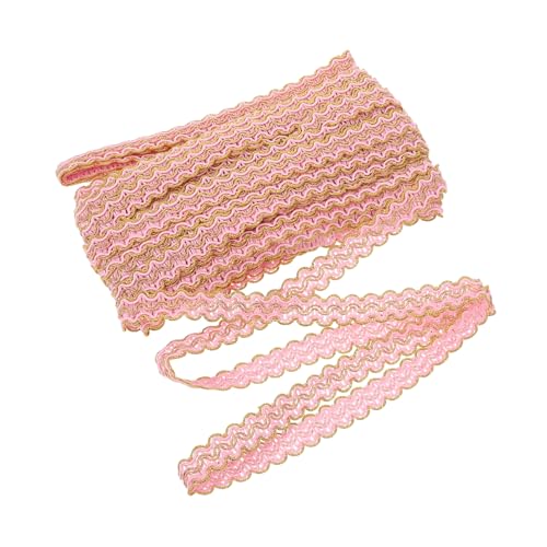 ARTIBETTER Handgefertigtes Band Flecken Stickerei Nähen Kleidungsstück Rüsche Quaste Trimmen Geflochten Fransen Stoff Streifen Zarter Besatz Rosa Polyestergarn von Artibetter