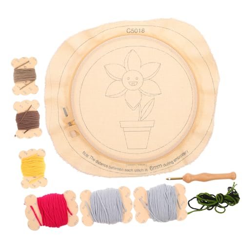 ARTIBETTER Handgemachter Stickerei Diy Materialien Set für Anfänger Stanznadel Stickset mit Blumenmuster Werkzeug und Anleitung für Kunsthandwerk und Wohnkultur von Artibetter