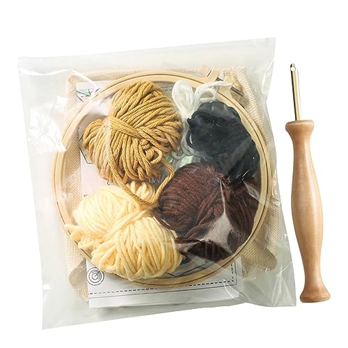 ARTIBETTER Handmade Punch Needle Stickerei Set Diy Materialien für Anfänger mit Löwenmuster Stanznadel und Farbwolle für Kreative Wohnraumdekoration von Artibetter