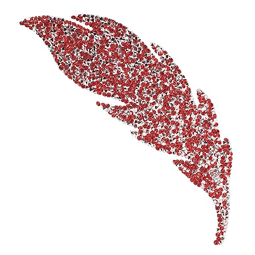 ARTIBETTER Heißer Diamant -Strass -Patch Blätter Hotfix Strassbänder für lila Applikationen Blattapplikation für Kleidung Aufnäher für Tasche Blatt-Kleiderflicken Kleiderapplikation Harz rot von Artibetter