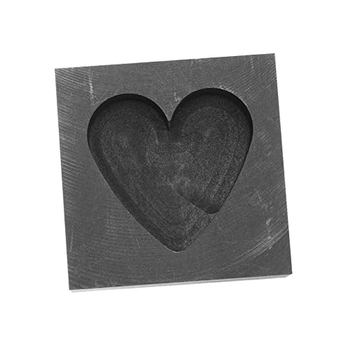 ARTIBETTER Herzförmige Form Graphitform Schmuck Hochtemperatur-Schmelzform für Legierungen Gießform für Edelmetalle werkzeug Bausatz zum Schmelzen von Metall Graphitguss-Schmelzbarren Black von Artibetter