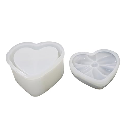 ARTIBETTER Herzförmige Silikonform für Diy Schmuckbox mit Schleifen Deckel Epoxidharz Gießform für Kreative Aufbewahrung und Dekoration Wiederverwendbar und Langlebig von Artibetter