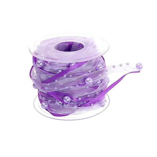 ARTIBETTER Hochwertiges Violettes Perlen Webband Kreative Schleifenband Dekoration für Hochzeit Blumenstrauß Party DIY Langlebiges Vielseitig Einsetzbar für Festliche Verpackungen von Artibetter