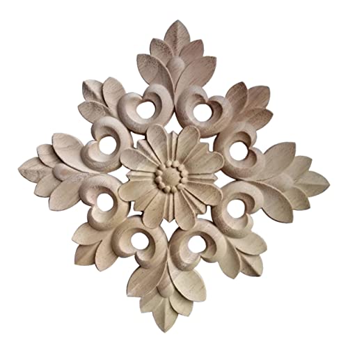 ARTIBETTER Holzschnitzerei Aufkleber Wohnkultur Drinnen Unbemalt Stil Handwerk Ornament Holz von Artibetter