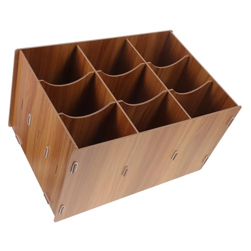 ARTIBETTER Kasten Multifunktionale Aufbewahrungsbox Kartenhalter Für Den Schreibtisch Desktop Stationery Organizer Bürobedarf Vorratsbehälter Büroposthalter Light Brown Holz von Artibetter