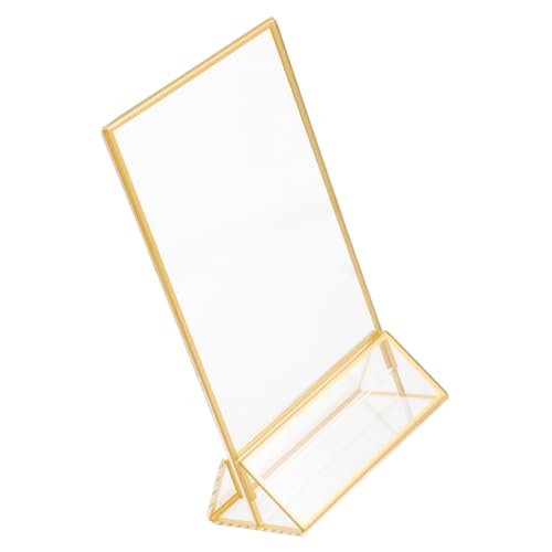 ARTIBETTER Klarer Acryl Schilderhalter Mit Goldrand Doppelseitiger Tischaufsteller Für Menüs Und Preisschilder Für Restaurants Und Veranstaltungen von Artibetter