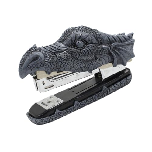 ARTIBETTER Kompakter Mini Hefter Drachenkopf aus Resin Stabiles Papierheftgerät für Schule Bürobedarf Tragbarer Dekorativer Tacker für Zuhause und Reise von Artibetter